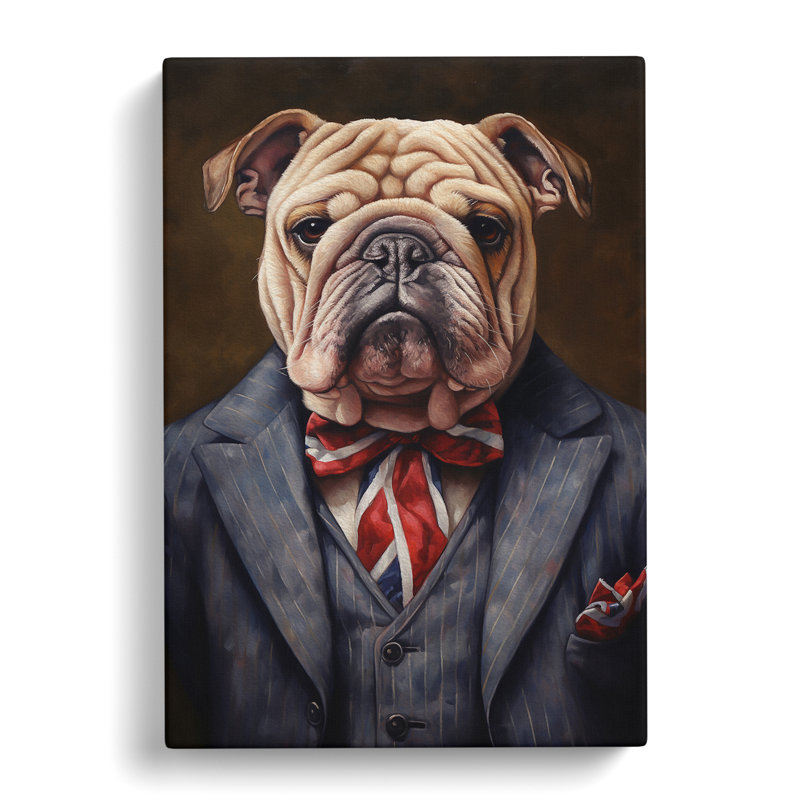 British Bulldog Contemporary - No Frame Print, 50cm H x 35cm W x 3cm D