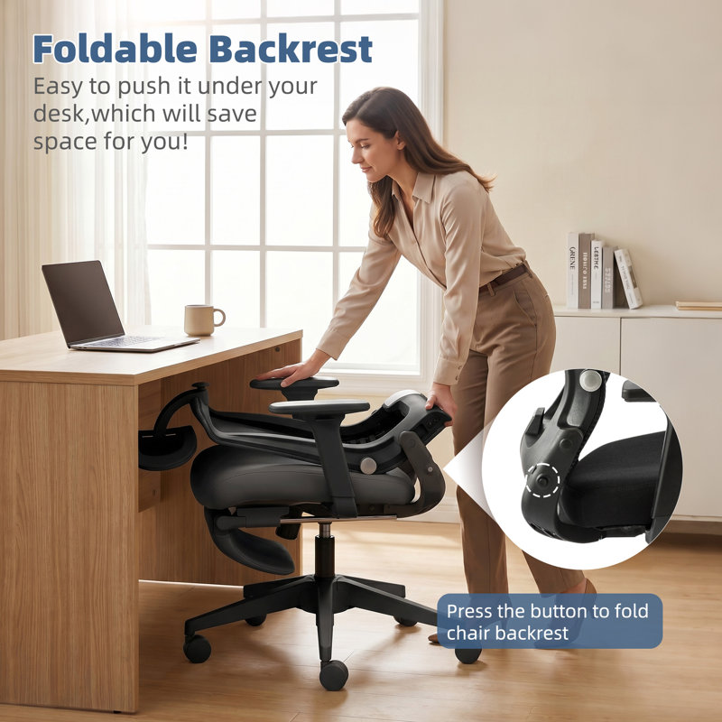 Ergonomic Mesh Office chair with Adjustable Armrest and Foldable Backrest,High Back Executive Office Chair With minimal assembly