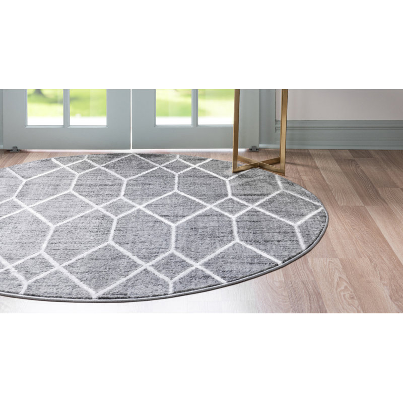 Patrie Geometric Indoor Rug, Round 5'
