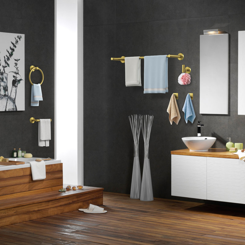 Ensemble de quincaillerie de salle de bain 6 pièces, Or