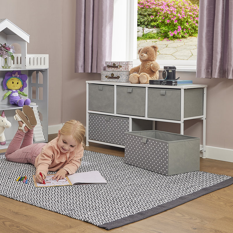 Grey 5 Drawer Storage Chest
