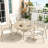 Outdoor Dining Chairs Of 2 Weather Cream Color Metal Frame Stackable Breathable For Garden Patio Porch 22.1"L X 25.2"W 36"H In Quick - Drying Poolsides-24932152-24932165