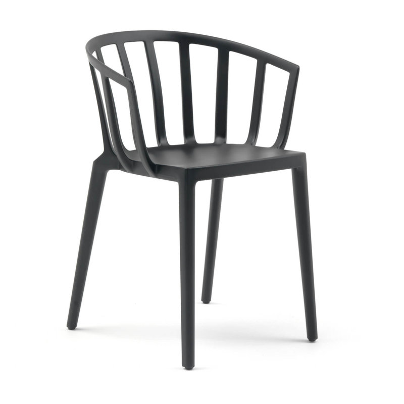 Fauteuil de salle à manger Venice, Noir mat