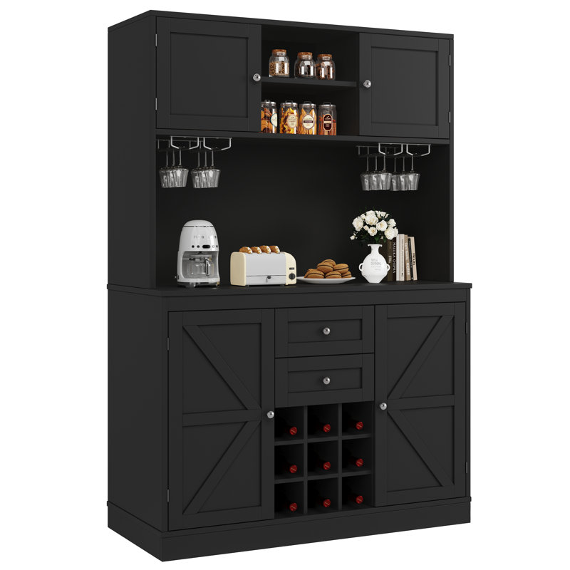 188cm Kitchen Pantry, Black