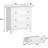 3-Drawer Dresser – White Rustic Nightstand, Small Space, Living Room