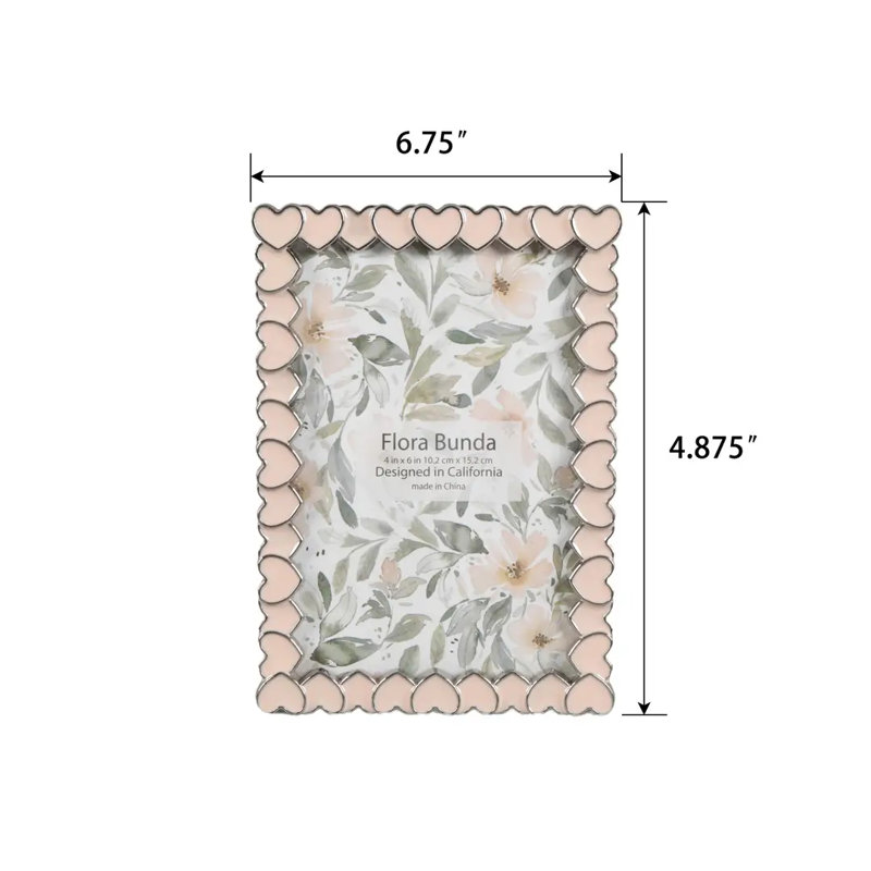 Cadre en alliage de zinc 4X6, Pink