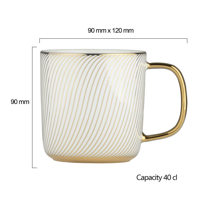 Bernella Porcelain Coffee Mug, Gold
