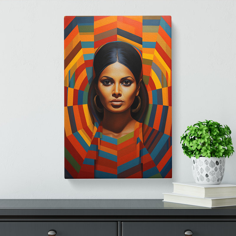 Indian Woman Op - No Frame Print, 76cm H x 50cm W x 3cm D