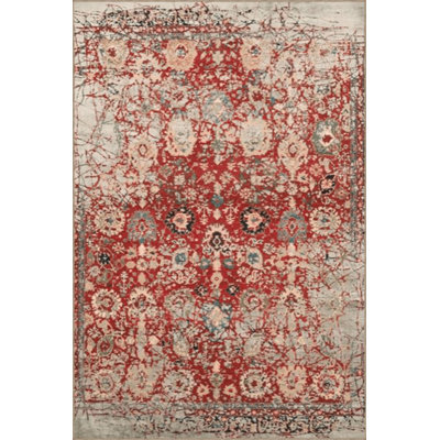 Beige Themed Abstract Traditional Motif Floral Pattern Vintage Decorative Rug