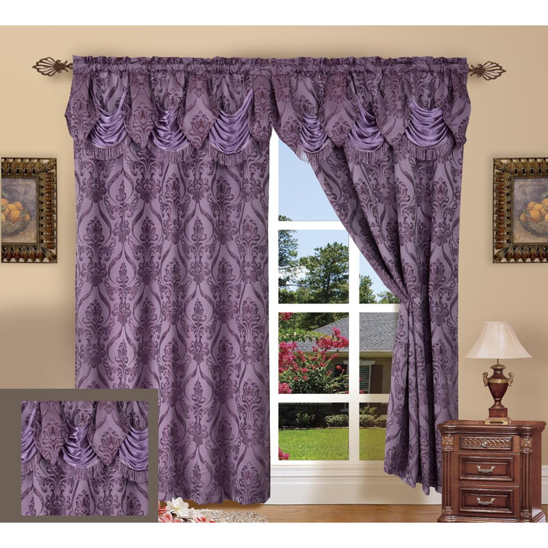 Paire de rideaux filtrant la lumière Anayla, Mauve