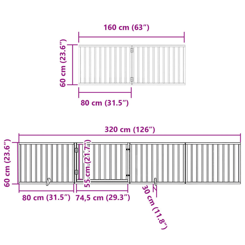 Fakhiri Solid Wood Dog House Door, 60cm H x 640cm W x 2cm D, White