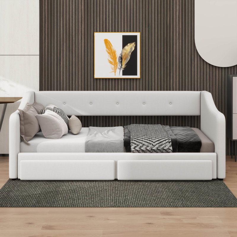 Premium Adjustable Twin XL To King Size Daybed With Dual Storage Compartments, Beige