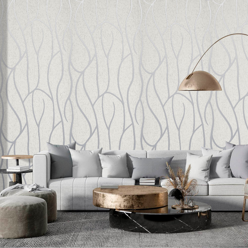 Ewin 9.5m x 53cm 3D Stripe Non Woven Wallpaper Roll, Beige