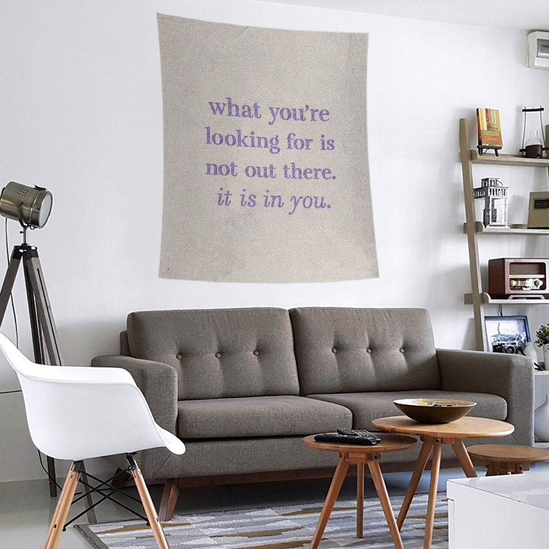 Polyester Tapestry, White/Purple, 60" H x 51" W