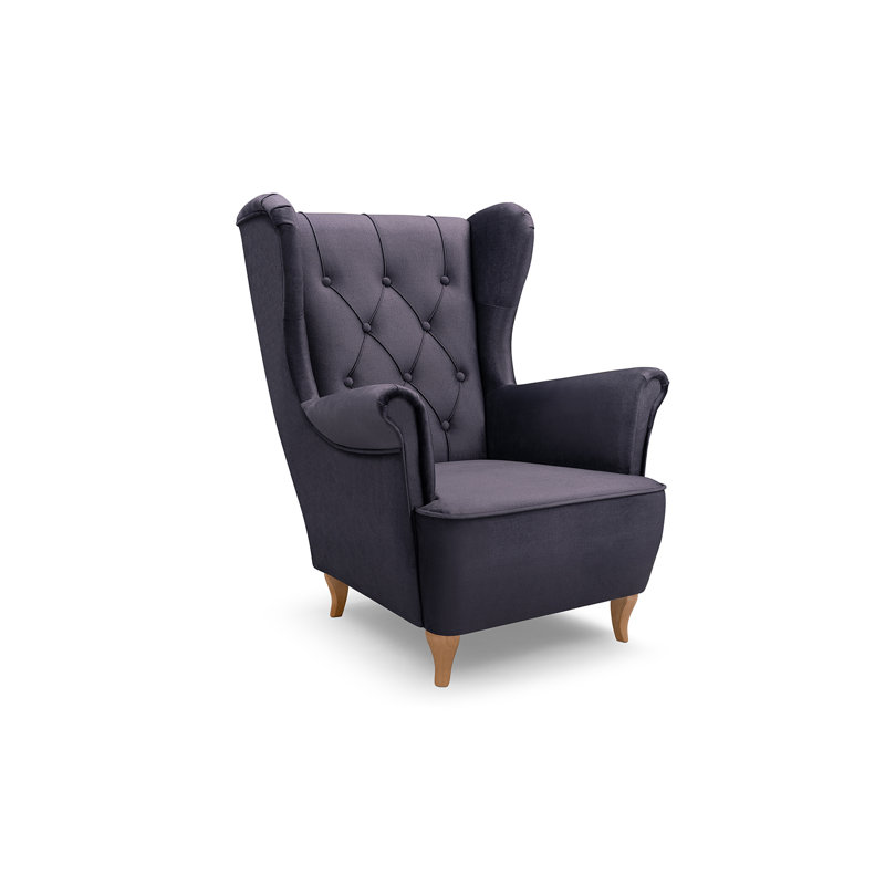 Vivaldo wingback chair in anthracite, Anthracite