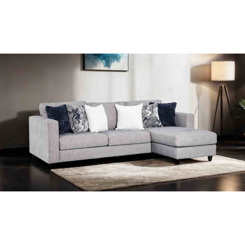 Canapé modulaire réversible en chenille gris clair Halewood