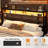 Wood Headboard with Led Lights & Charging Station-116602249-116602359