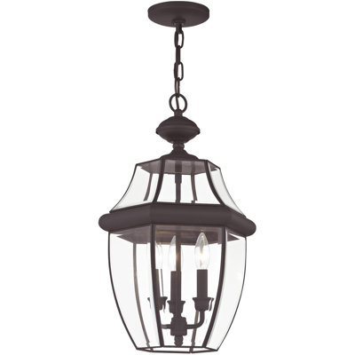 Chain Lantern Pendant with Clear Beveled Glass