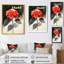Hortensias monochromes avec décor de pétales rouges III - hydrangées, art mural-999889568-999889571-999889581