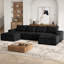 Canapé modulaire Boneless de 136 po avec siège profond, canapé Cloud en forme de U pour le salon, canapé 4 places sans os avec 2 repose-pieds, canapé modulaire à combinaison flexible, aucun assemblage requis-104842043