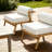 Outdoor Patio Teak Finished Iron Club Chair