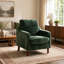Fauteuil d'appoint moderne du milieu du siècle en velours côtelé avec pieds en bois massif-125673910-125673911