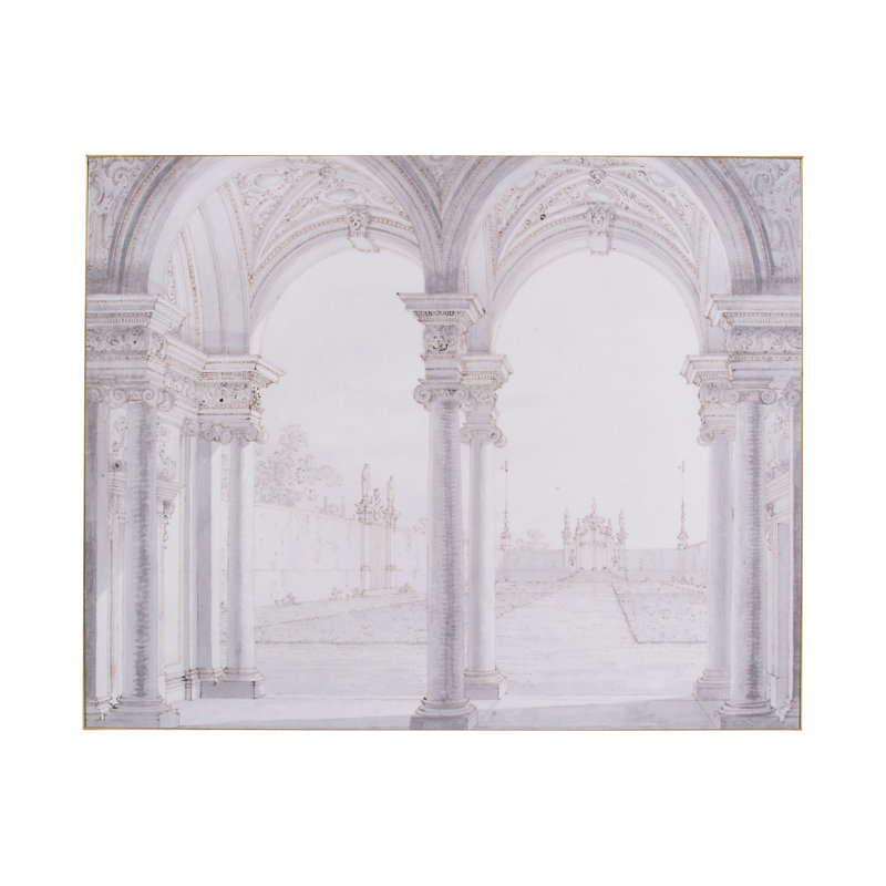 "Architecture historique", peinture sur toile encadrée