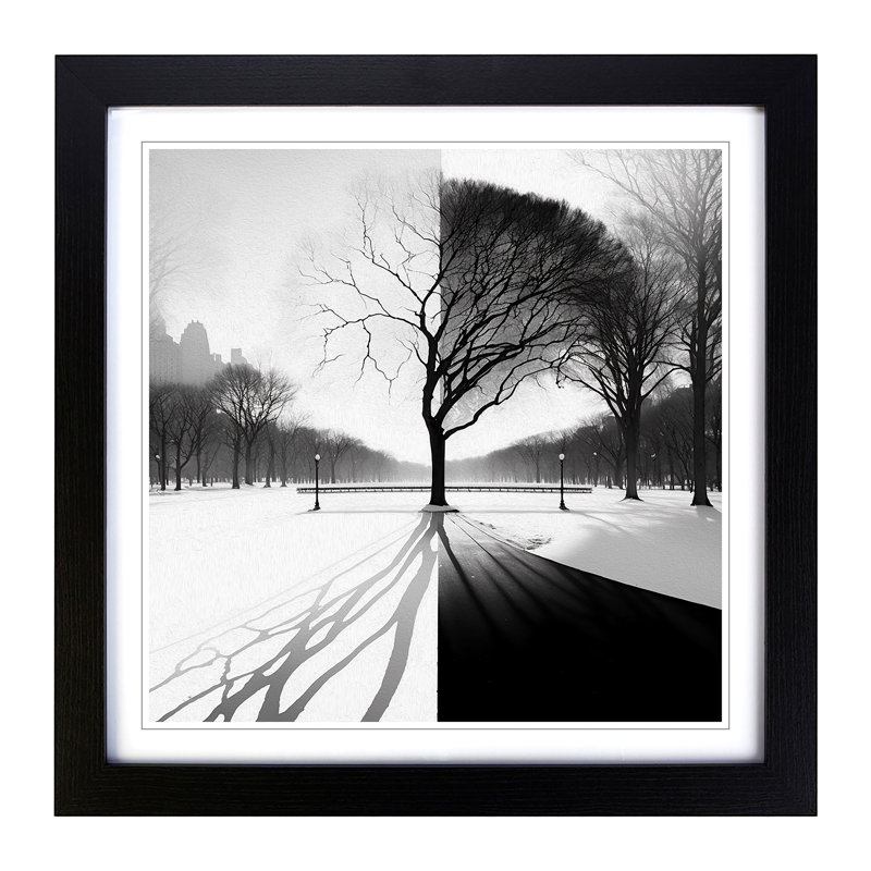 Single Picture Frame Print on Wood, Black