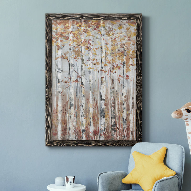 «Copper Forest» - Peinture sur toile encadrée, Cadre noir, H 44 po x l 31 po x P 1 po