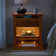 Wadeeah Traditional Nightstand With Built-In Power Station And LED Light Strip