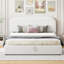 Grand lit avec molleton doux et rangement hydraulique - plateforme blanche pour-895041306