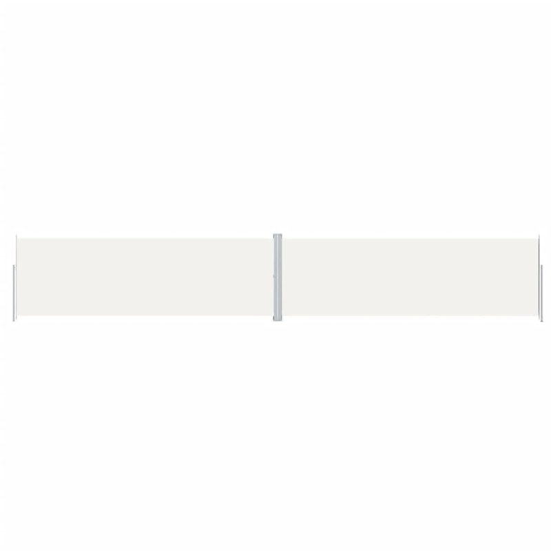 Paravent rétractable avec auvent pliant, Crème, crème, H 78,7 po x l 472,4 po