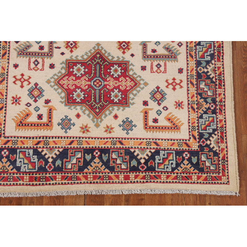 Tapis oriental en laine fait à la main Kazak 4 x 6