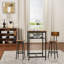 Table de bar, équipée de 2 tabourets de bar, avec dossier et cloison (brun rustique)-1632156416-1632156429-1632156433-1632156434-1632156435
