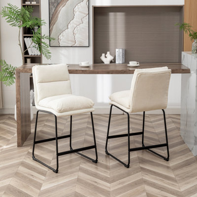 Ensemble de 2 tabourets à hauteur de comptoir Milos, ensemble de 2