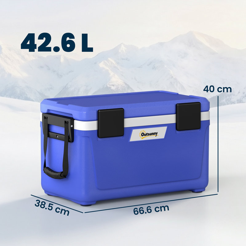 Outsunny 42.6L Ice Chest, Dark Blue/Black