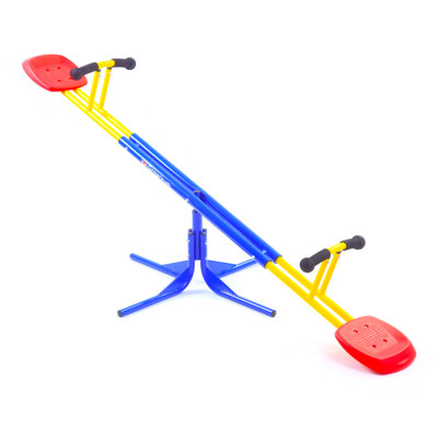 Grow'n Up Heracles Seesaw - 360-Degree Rotating Teeter Totter for Kids - Indoor/Outdoor Active Play with Safe Foam Handle Guards - Heavy Duty Construction