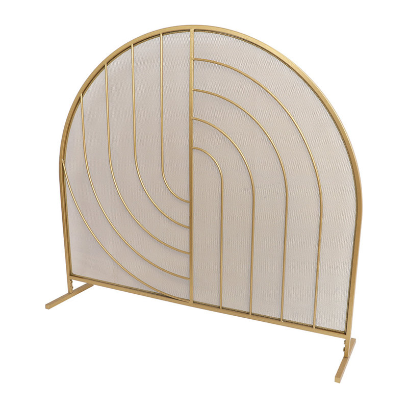 Borel Arched Single Panel Fireplace Screen