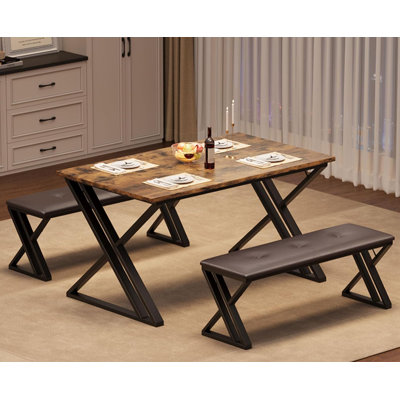 Dining Table With 2 Benches