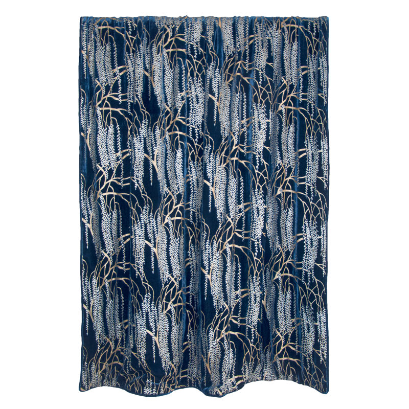 Willow Metallic Throw, 92" L x 52" W, Cobalt Black