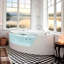 Baignoire de coin en acrylique pour 2 personnes 59 pouces, système de massage à 16 jets avec chauffe-eau, éclairage arc-en-ciel, design ultramoderne pour deux pouces et certification, idéal pour la détente