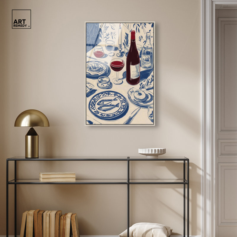 «Dinner I», impression murale encadrée par Art Remedy, cadre argenté, 20 x 30, H 31 po x l 21 po, Cadre argenté