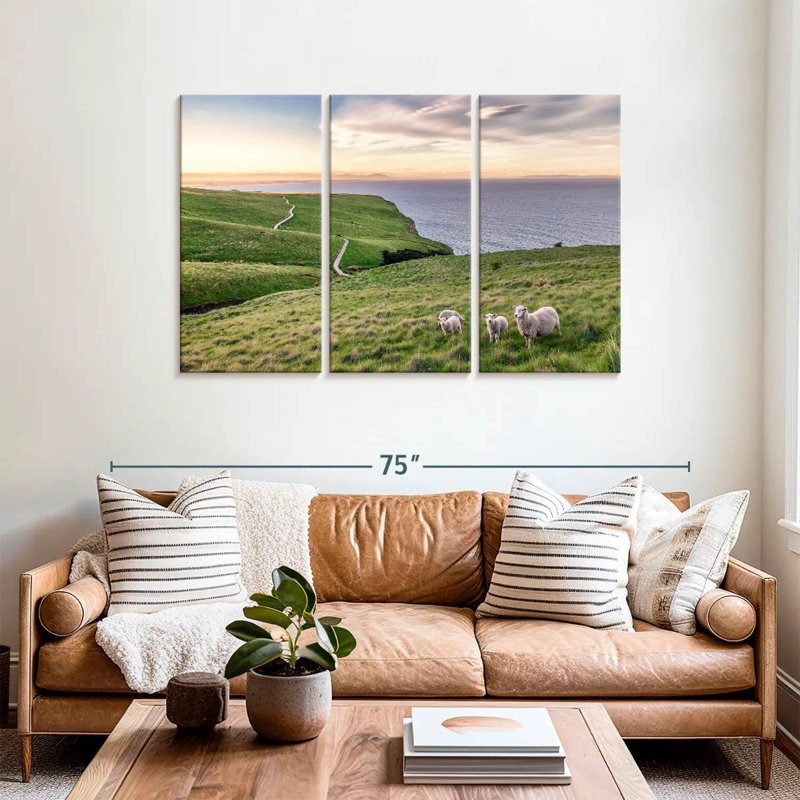 Gillard Sheep On Christchurch Cliff, H 36 po x l 57 po