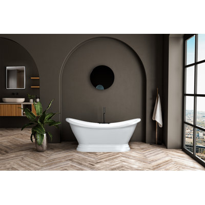 69'' x 29.5'' Freestanding Soaking Acrylic Bathtub