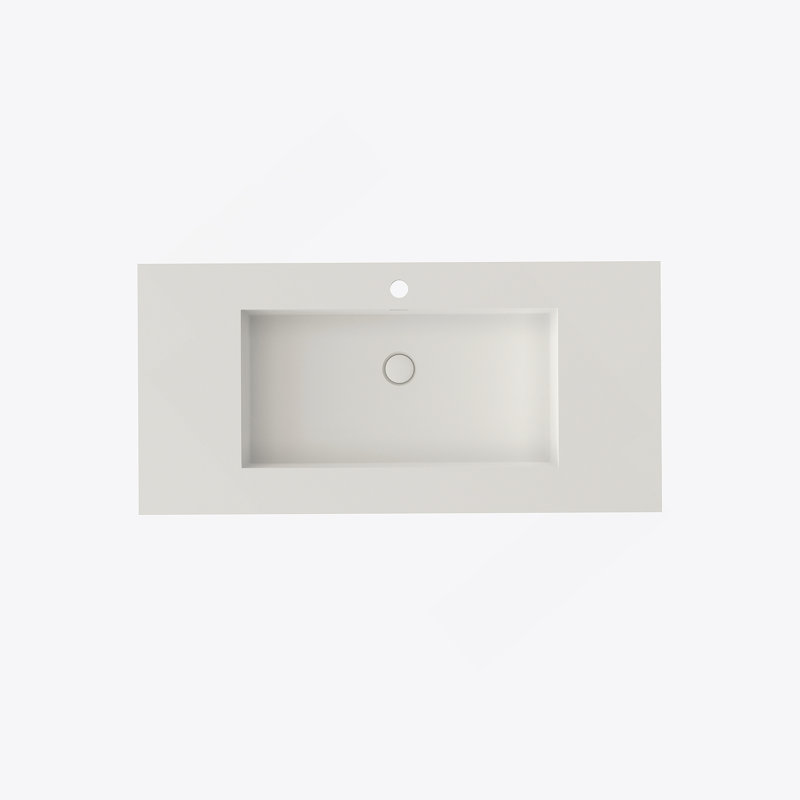 Lavabo de salle de bain à surface solide en pierre de pierre