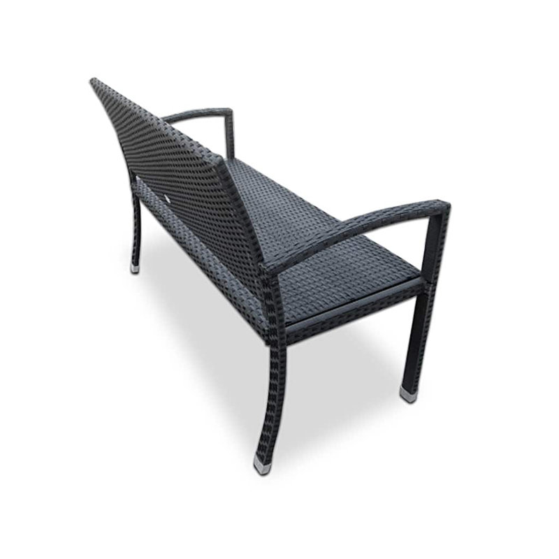 Martiques Powder Coated Steel Garden Bench, Black
