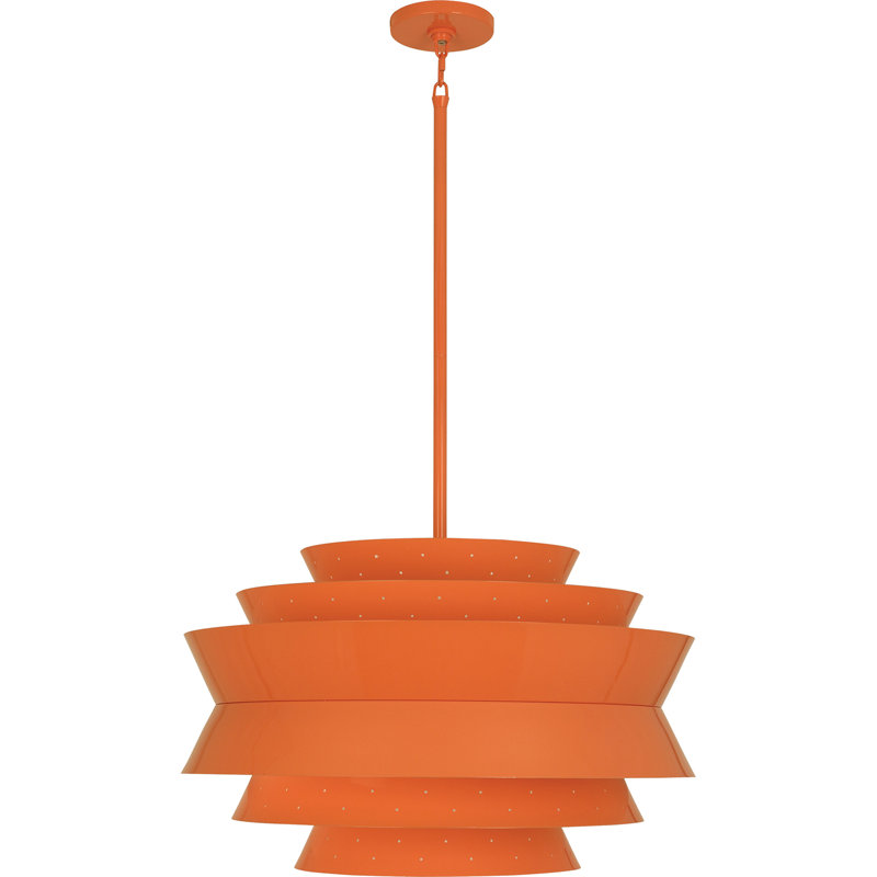 Lustre géométrique à 3 lumières Pierce, Tangerine brillant thermolaqué, Tangerine