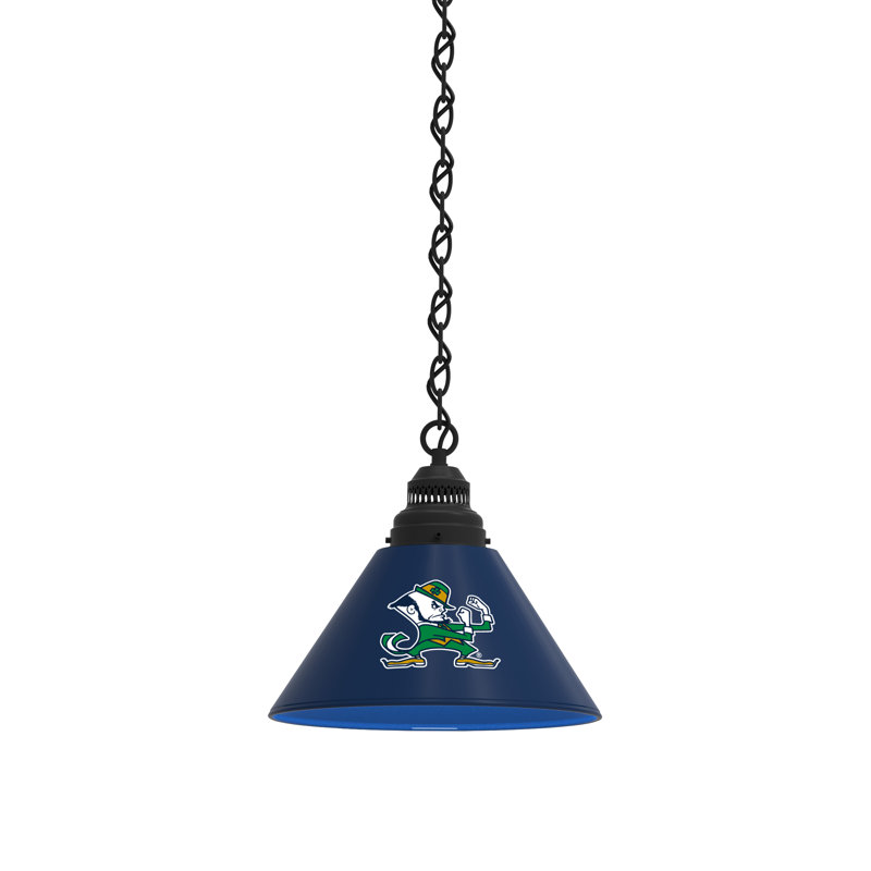1 - Light Single Pendant, Black, Notre Dame Leprechaun