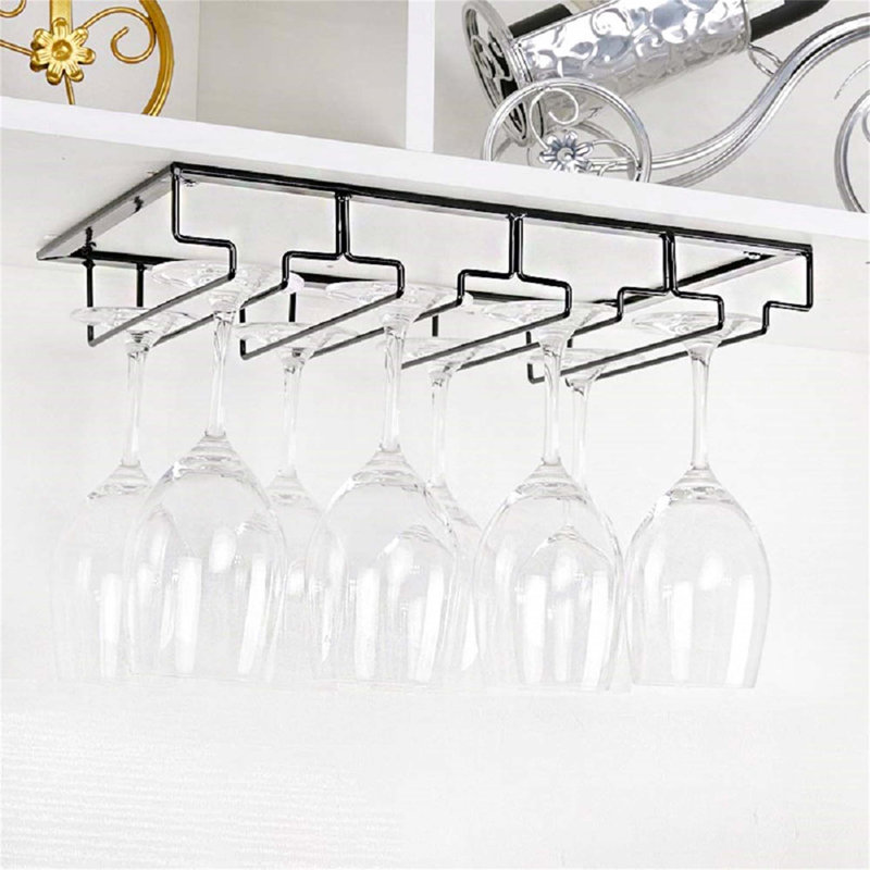Caicedo Wine Glass Rack, Black