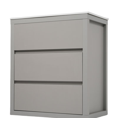 American Luxury 30" Bathroom Vanity, High - Quality Ceramic Sink, 2 Drawers With 45° Beveled Design, Soft Close Undermount Slides, Gray Color Contemporary Handle Drawer System, Large Storage, Finish